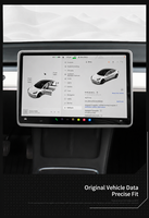 Compatible avec Tesla Model 3/Y, cadre de protection d'écran en silicone, protecteur d'écran central, accessoire intérieur