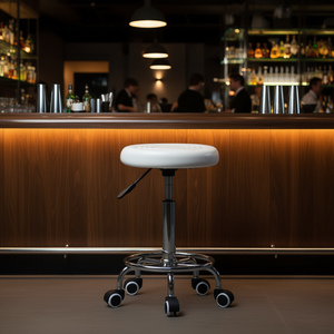Taburete de Bar Giratorio con Altura Ajustable, Asiento de Cuero PU, Base Cromada, Diseño Moderno para Hogar, Bar y Uso Comercial - Product Image 2