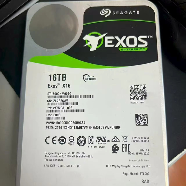 For X16 16TB 7200RPM SAS 12Gb/s 256MB Cache 3.5" Internal Server New Metal Enterprise Hard Drive ST16000NM002G