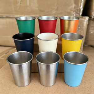 Tasses à café réutilisables écologiques de 10 oz en forme d'hexagone, tasses personnalisées pour fêtes et festivals, pour la bière, 500 ml, mugs en métal électro-plaqué pour jeux - Product Image 1