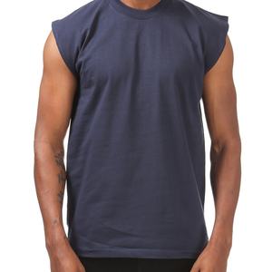 T-shirt en coton à manches coupées pour homme, col rond, sur mesure, streetwear, taille unique, t-shirts sans manches coupés - Product Image 3