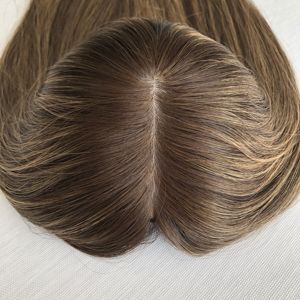Qingdao Factory European 100% Virgen Cutícula Cabello Mutidireccional Parte libre Kosher Kippa Otoño Base de seda judía Topper - Product Image 2