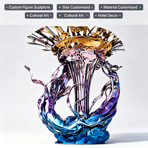 Escultura <span class=keywords><strong>de</strong></span> Resina con Acabado Metálico Imitación, Diseño <span class=keywords><strong>de</strong></span> Nube con Cinta Fluida, Arte Cultural, Tamaño y Color Personalizables, <span class=keywords><strong>para</strong></span> Jardín Exterior - Product Image 2