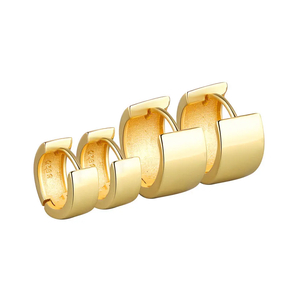 2024 Trends 14k Gold Silver Plated Jewelry For Women Men Wholesale Fine Jewelry Art Deco Statement Simple Hoop Earrings
