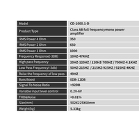 Amplificateur de voiture mono canal classe AB 12V mini pour CD-1000.1-D, pleine fréquence, 1000W RMS, garantie 12 mois