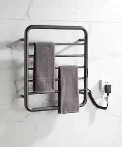 Portasciugamani da bagno in acciaio inossidabile 304 riscaldamento elettrico e asciugatrice portasciugamani elettrico pieghevole con un clic