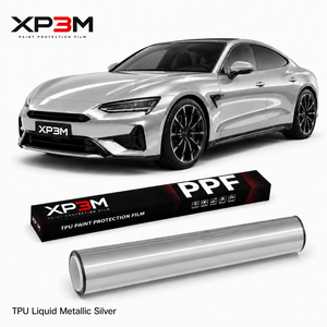 Vinilo para Envoltura de Autos XP3M, Color Plateado Metálico Líquido, TPU con Brillo Metálico, 7.5 Mil, Autoregenerable, Antiarañazos, Antiamarilleo - Product Image 1