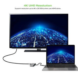 מוניטורים כפולים 4 ב 1 סוג-c-c רכזת multipports, סוג-c כדי USB-A 3.0 hdmi <span class=keywords><strong>vga</strong></span> עם טעינה עבור התקנים מסוג C - Product Image 4