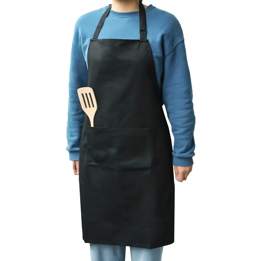 Avental de algodão de alta qualidade para cozinha, logotipo personalizado, poliéster preto, para limpeza de churrasco, sublimação, chef, cozinha, avental à prova d'água