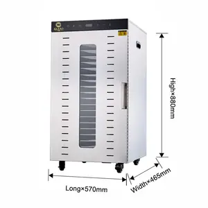 Industriële Batch Freeze Industriële Lade Spin Groente 20 Lade Uitdroging Drogen Fruit Dehydrator Commerciële Fruit Droger