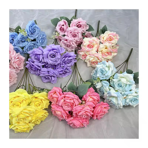 <b>Artificial</b> <b>Flowers</b> Home Wedding Decoration Mei Kai 7 Head Large Horn Rose - Product Image 6