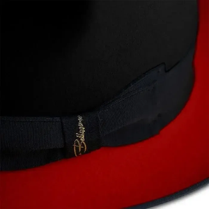 Chapeau Fedora en laine noire avec bord rouge, unisexe, pour adulte, formel, décontracté, quatre saisons, 56-58 cm - Product Image 4