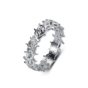 Cross-border yunnique unisex thorn <b>ring</b> <b>titanium</b> steel vacuum electroplated 18K gold non-fading pinky <b>ring</b> jewelry - Product Image 1