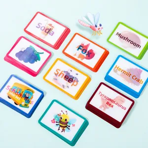 Preschool educational English Words learning toy toddlers My First Flash 3D Visual Change cards