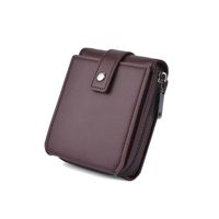 Dompet pendek Pria, tipis Slot Multi kartu kapasitas besar, penutup pengait, tahan air, dompet PU poliester horisontal