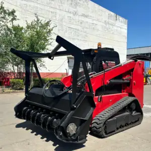TS65 TS100 Track Skid Loader 74HP 100HP Diesel Epa Engine With Forestry Mulcher Wheel Skid Loader For Sale