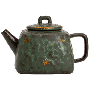 Théière Hanzhong en céramique de pierre ancienne, style vintage rétro, qualité alimentaire supérieure, avec glaçure bronze - Product Image 5