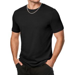 FOXA Mens T-Shirt Short Sleeve Slim Fit Knitted Crewneck Breathable Athletic <b>Tee</b> Shirt - Product Image 1