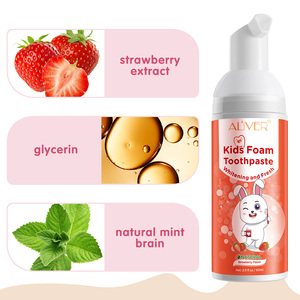 Dentifricio in Schiuma per Bambini OEM Etichetta Privata Gusto <span class=keywords><strong>Naturale</strong></span> Arancia 60ml Senza Fluoruro <span class=keywords><strong>Cura</strong></span> Orale Logo Personalizzato Disponibile - Product Image 3