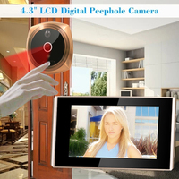 VIDEW 140 Degrés Noir 4.3 "Visionneuse de Porte Vidéo Sonnette Détection de Mouvement Anneau Numérique Judas Caméra pour Sécurité Domestique