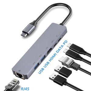OEM4K chargeur HD Ethernet Usb Hub 6 Ports Multi 6 en 1 Usb C Hub 3.0 adaptateur pour <span class=keywords><strong>Macbook</strong></span> <span class=keywords><strong>Air</strong></span> M1 accessoires <span class=keywords><strong>Dock</strong></span> - Product Image 2