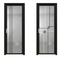 Portes de toilettes insonorisées, portes de douche en verre pour salle de bain, portes intérieures en verre dépoli en aluminium pour salle de bain