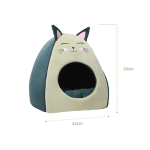 Lit pour animaux de compagnie de la série Avocado, lit pour chat et chien d'hiver entièrement fermé, yourte ronde confortable pour chat - Product Image 6