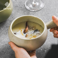 Poignées en céramique de grande capacité en porcelaine de style japonais pot à soupe bol à soupe bol à soupe bol en céramique vaisselle pour restaurant