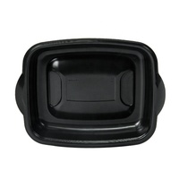 Contenants à gâteau rectangulaires jetables à charnière, noirs, micro-ondables, chauffables, congelables, en plastique, 36 oz, avec couvercle, modernes, pour plats à emporter