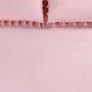 100% Pure Cotton Fitted Bedsheet with Plastic Elastic <b>Soft</b> Hot Selling Cotton Cushion with Fringed Tassels Pillowcase for Home - Product Image 1