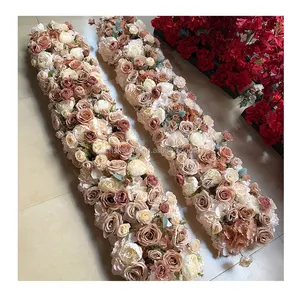 Wedding Decoration Autumn Color Flower Runner Wedding Supplies Dusty Color Floral for Wedding Table Centerpiece