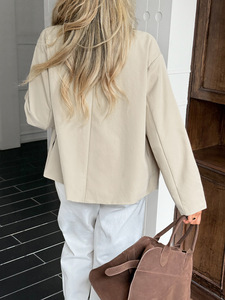 Capospalla da donna Slim Fit manica lunga Anti-strizzacervelli in tinta unita alla moda cappotti estetici da ragazza - Product Image 5