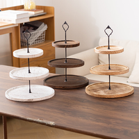 Support à dessert créatif de style européen, plateau à gâteau à double/triple étage, plateau décoratif en bois pour table à dessert, support à gâteau