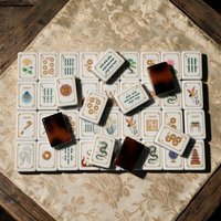 Jeu de tuiles de Mahjong américain originales en acrylique écaille de tortue, cadeau d'art classique, vente en gros, en stock, expédition rapide