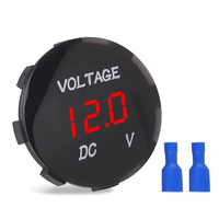 DC 12V Bulat Tahan Air Akurasi Tinggi (0.1%+1) Layar LED 16A Arus Bahan ABS Voltmeter untuk Perahu Motor Sepeda Motor Mobil