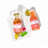 Aangepaste lege glazen flessen met schroefdop (250ml, 350ml, 500ml) voor koudgeperste sappen, dranken, frisdrank, melk en koffie.
