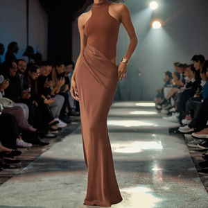 Vestido Midi de Punto Elegante para Mujer, Verano, Fiesta, Ajustado, Sin Mangas, Transpirable, Ecológico, Lavable, Cintura Imperio - Product Image 3