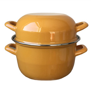 Olla Profunda de Metal Esmaltado de 20 cm para Mariscos, Fabricada en China, con Logotipo Personalizado, Grado Alimenticio LFGB, para Restaurantes - Product Image 5