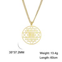 Collier de méditation hindou Sri Yantra pour homme, en acier inoxydable couleur or, longue chaîne, amulette, bijoux de géométrie sacrée