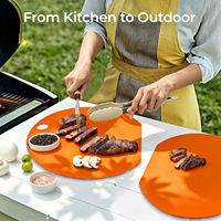 Planche à découper en silicone de qualité alimentaire FCM, pliable, portable, antidérapante, 30x28cm, pour le camping en plein air, la cuisine, facile à nettoyer