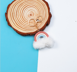 工場ストレートヘアかわいい手織りキーホルダーぬいぐるみバックパックペンダント - Product Image 4