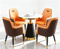 Chaise de salle à manger moderne en fer de luxe haut de gamme pour hôtel, restaurant, usage commercial, siège en cuir confortable et durable, nouveau style chinois
