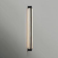 Applique murale linéaire minimaliste italienne moderne avec cadre en laiton et verre, éclairage LED pour salle de bain, couloir, villa, hôtel, chevet