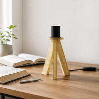 Lampe de table en bois moderne personnalisée 220V pour petit restaurant, lampe de chevet LED avec lumière LED de bureau
