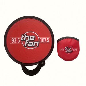 Personalized LOGO Printed Eco-friendly ROMANCE Style Collapsible Mini <b>Hand</b> <b>Fans</b> Wedding Round Nylon Folding Handheld <b>Fan</b> Pouch - Product Image 5