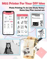 Imprimante de poche Phomemo M02 PRO 300 DPI, imprimante photo thermique sans encre haute résolution pour notes d'étude et autocollants DIY