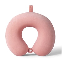 Oreiller de voyage en mousse à mémoire de forme tissée en forme de U, écologique, amovible et lavable, pour avion et voiture, vente en gros