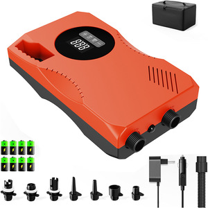 Bomba de aire eléctrica portátil con pantalla digital LED para inflar neumáticos de kayak, tienda de campaña, barco y coche, con múltiples boquillas. - Product Image 2