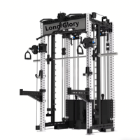 Rack de musculation multifonctionnel avec système de câbles croisés, fonction Lat Pulldown et Rameur, et fonction Squat pour salle de sport à domicile