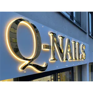 3d led signage signs lettere outdoor custom business building in metallo inossidabile led signage restaurant office indoor led signage